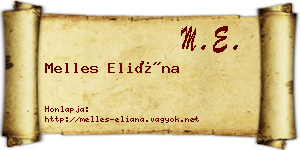 Melles Eliána névjegykártya
